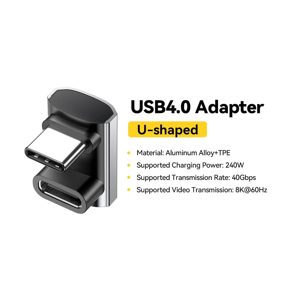 USB4.0 240W 90-Degree OTG Data Adapter 8K