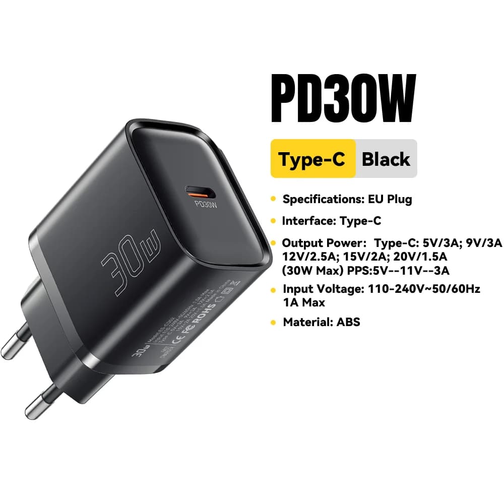30W Mini USB-C PD Fast Charger