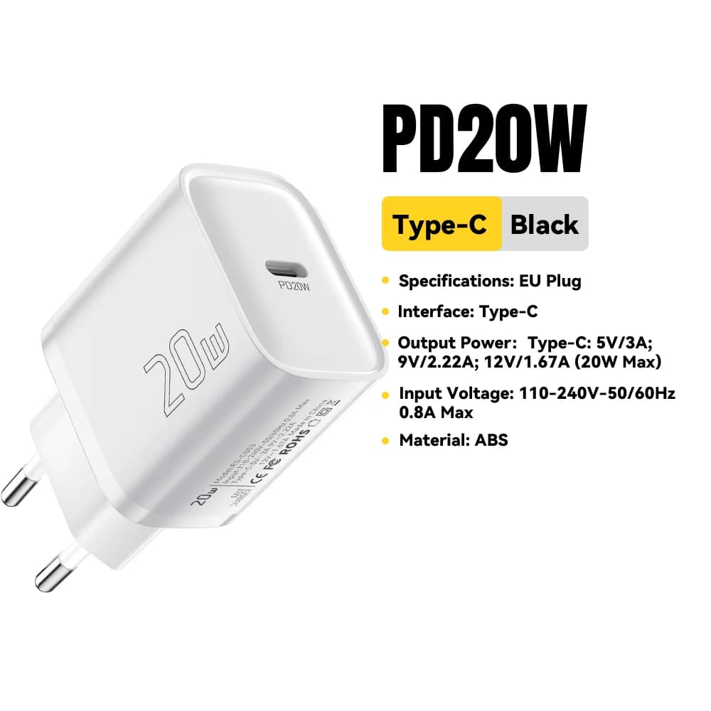 Mini 20W USB-C PD Fast Wall Charger