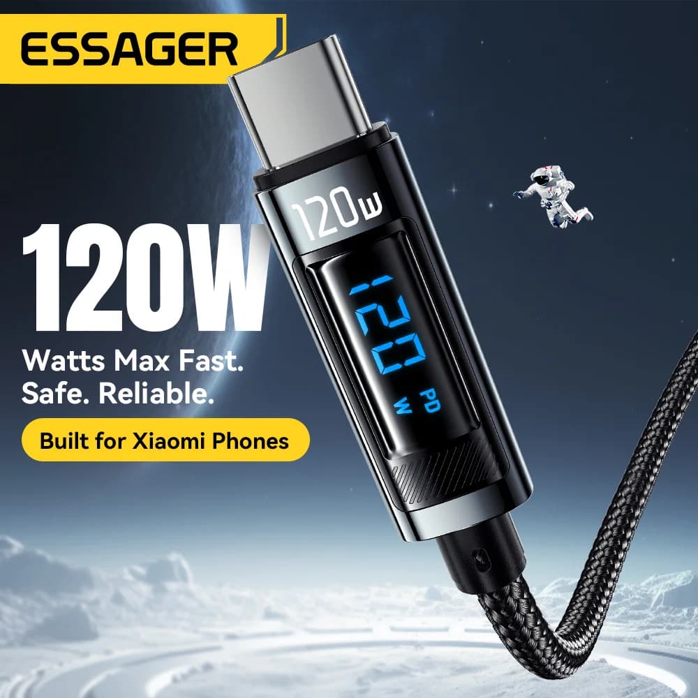 120W USB-C Fast Charging Cable with LED Display