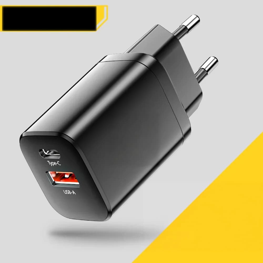 30W Dual Port USB-C Wall Charger with QC 3.0