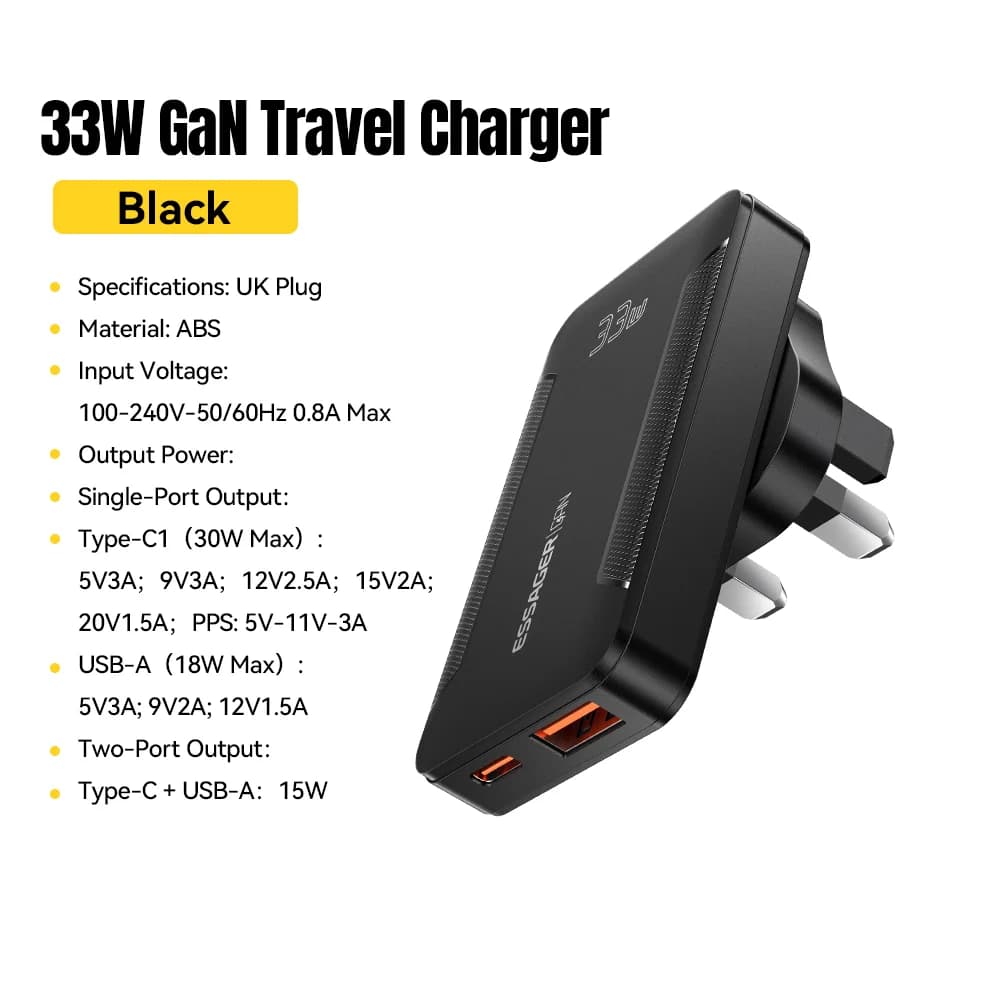 Ultra Thin 65W GaN Travel Charger with PD 3.0