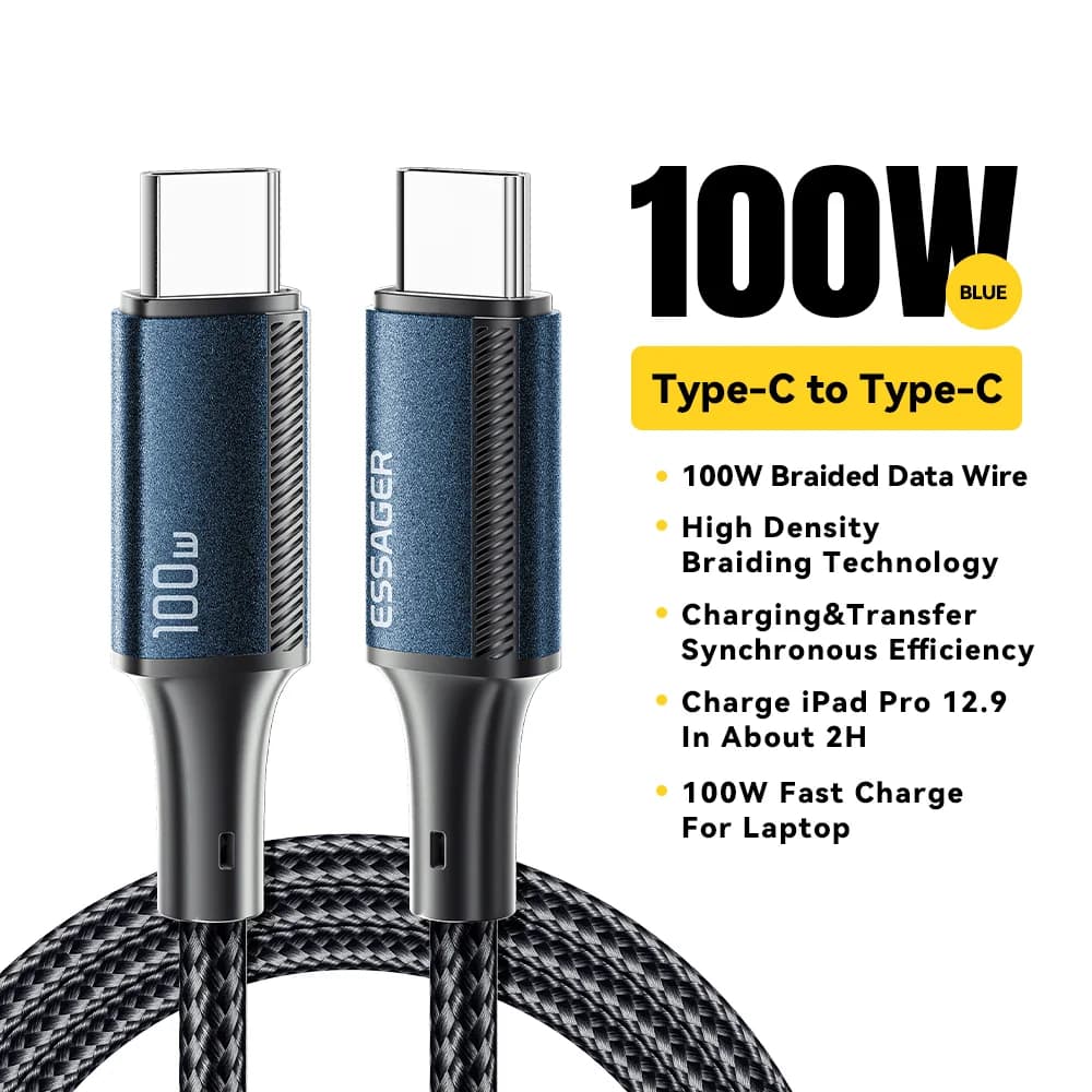 100W PD Fast Charging USB-C to USB-C Cable