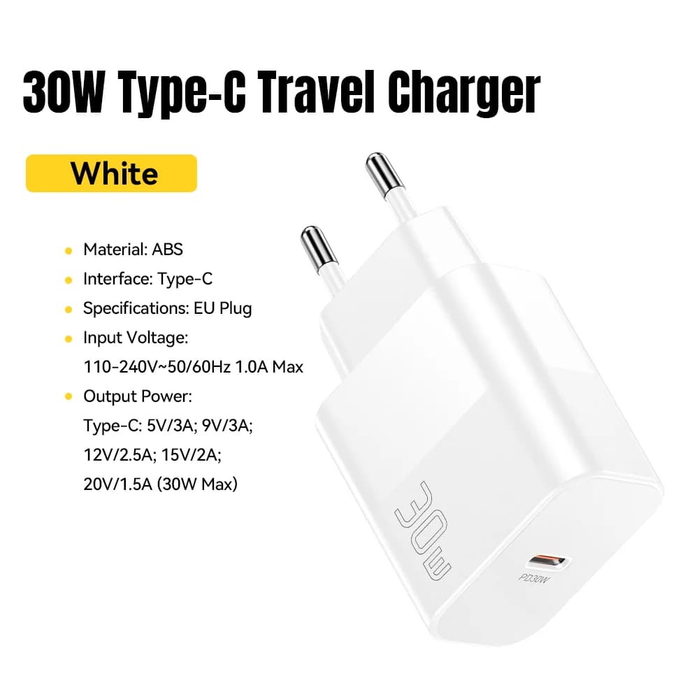 30W USB-C PD Travel Charger