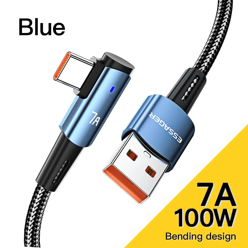 100W 90-Degree USB-C to USB-C Fast Charging Cable