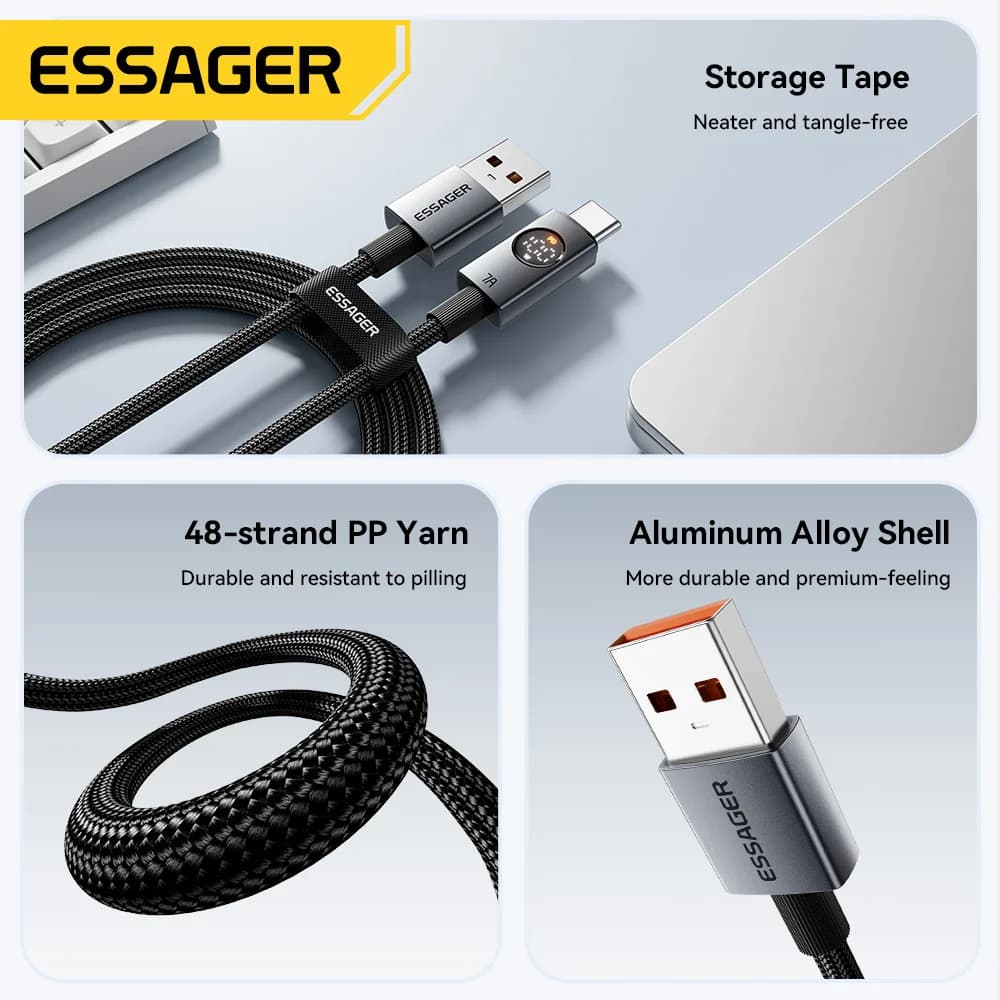 7A 100W USB-C Cable with Digital Display
