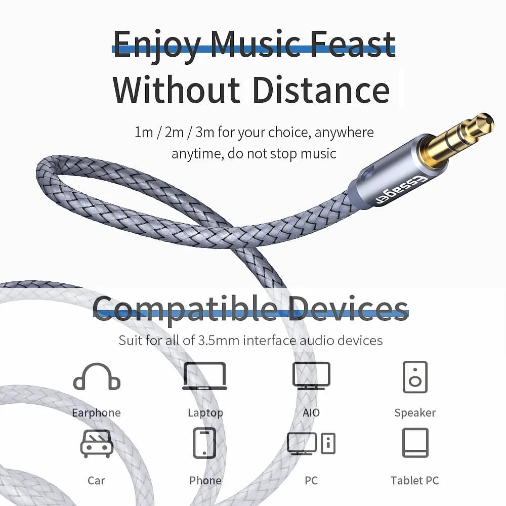 3.5mm Female to Female Audio Headphone Extension Cable