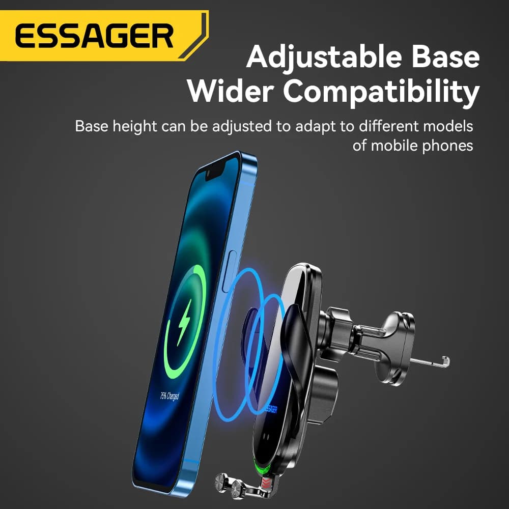 Qi 15W Wireless Charger Air Vent Car Mount