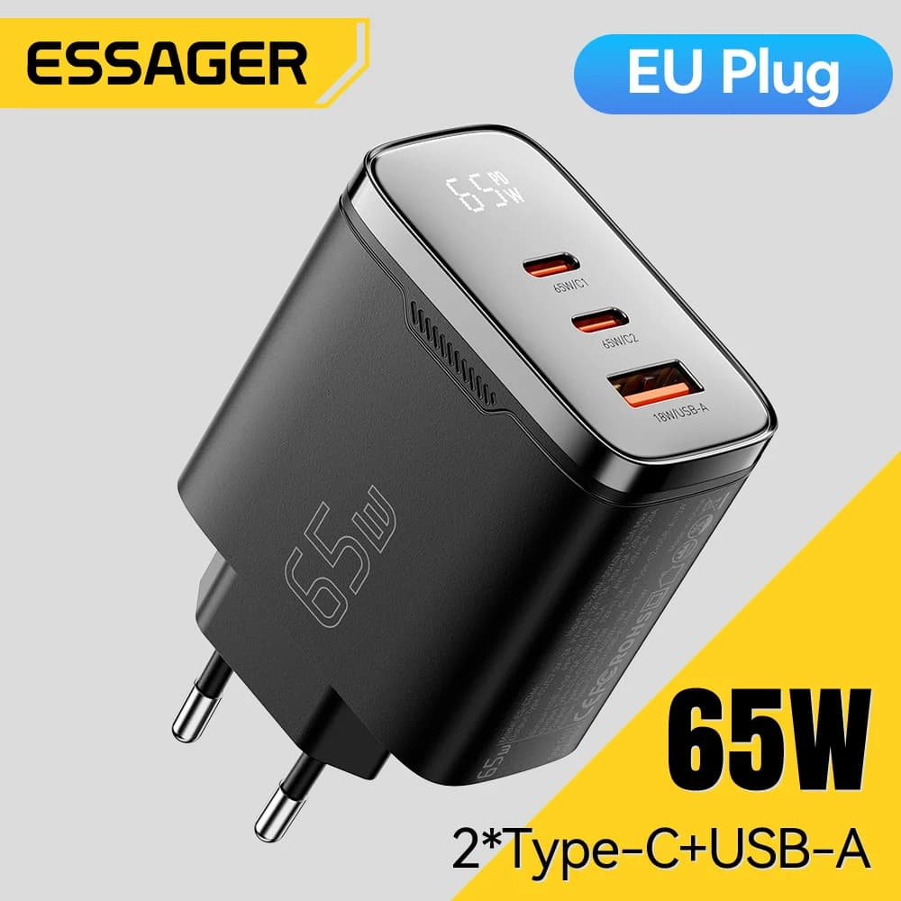 65W GaN USB-C Charger with Digital Display