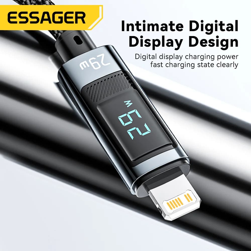 USB-C to Lightning PD Fast Charging Cable with Display