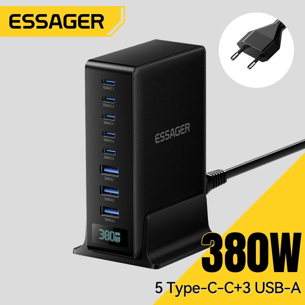 380W 8-in-1 GaN Desktop Charger Stand