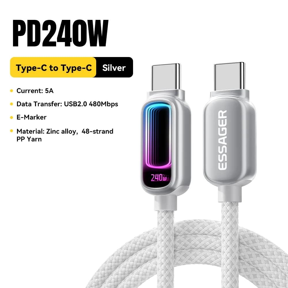 240W USB-C to USB-C Cable with 100W PD 3.1 Support