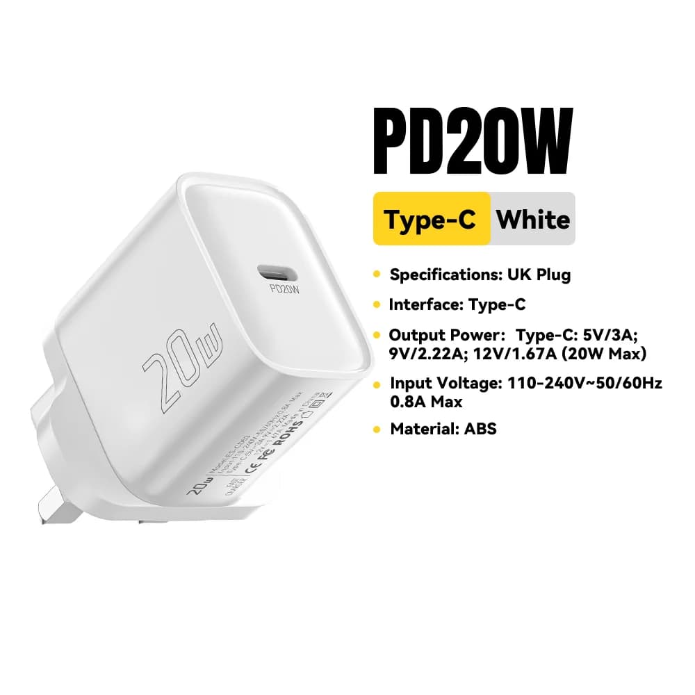 Mini 20W USB-C PD Fast Wall Charger