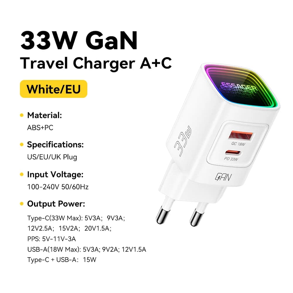 33W GaN USB-C PD Portable Charger