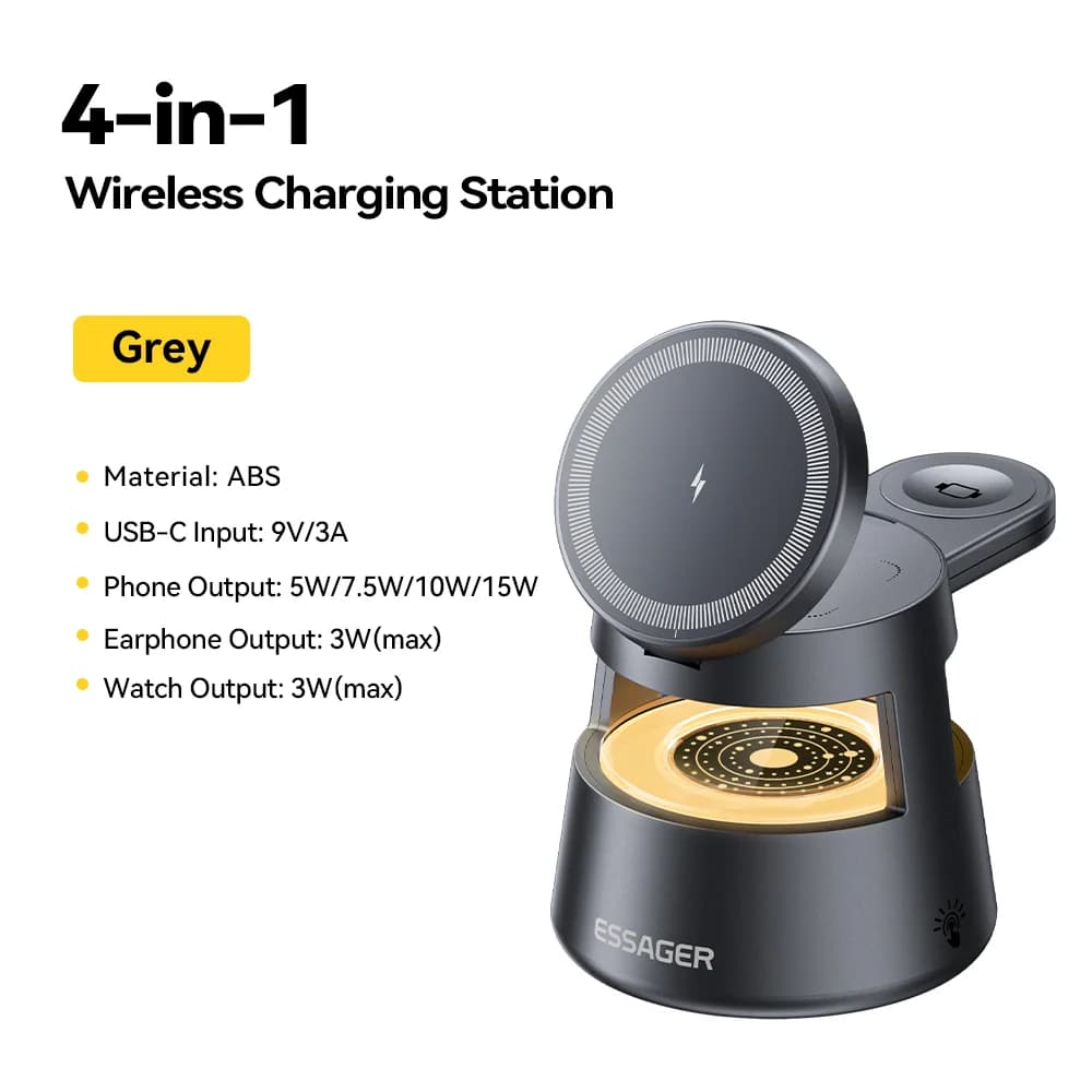 4-in-1 15W Magnetic Wireless Charging Station