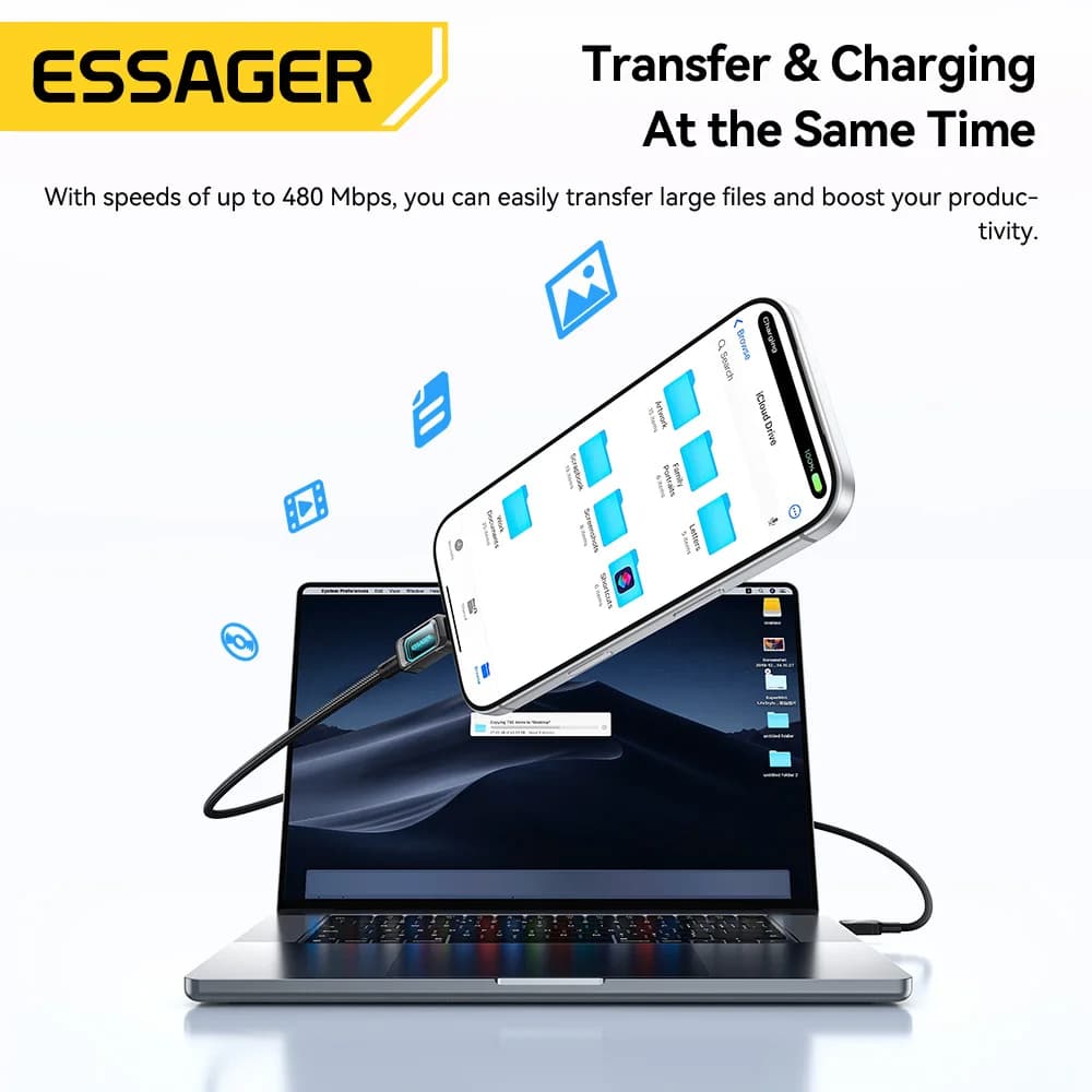 100W LED USB-C to USB-C Fast Charging Cable
