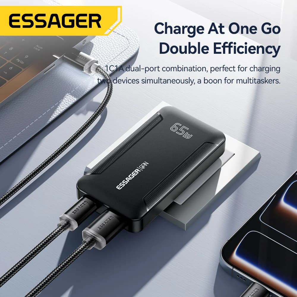 Ultra Thin 65W GaN Travel Charger with PD 3.0