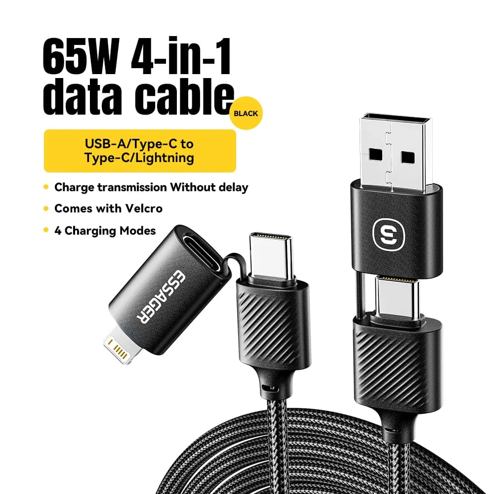 4-in-1 USB-C Cable, 65W PD Fast Charging