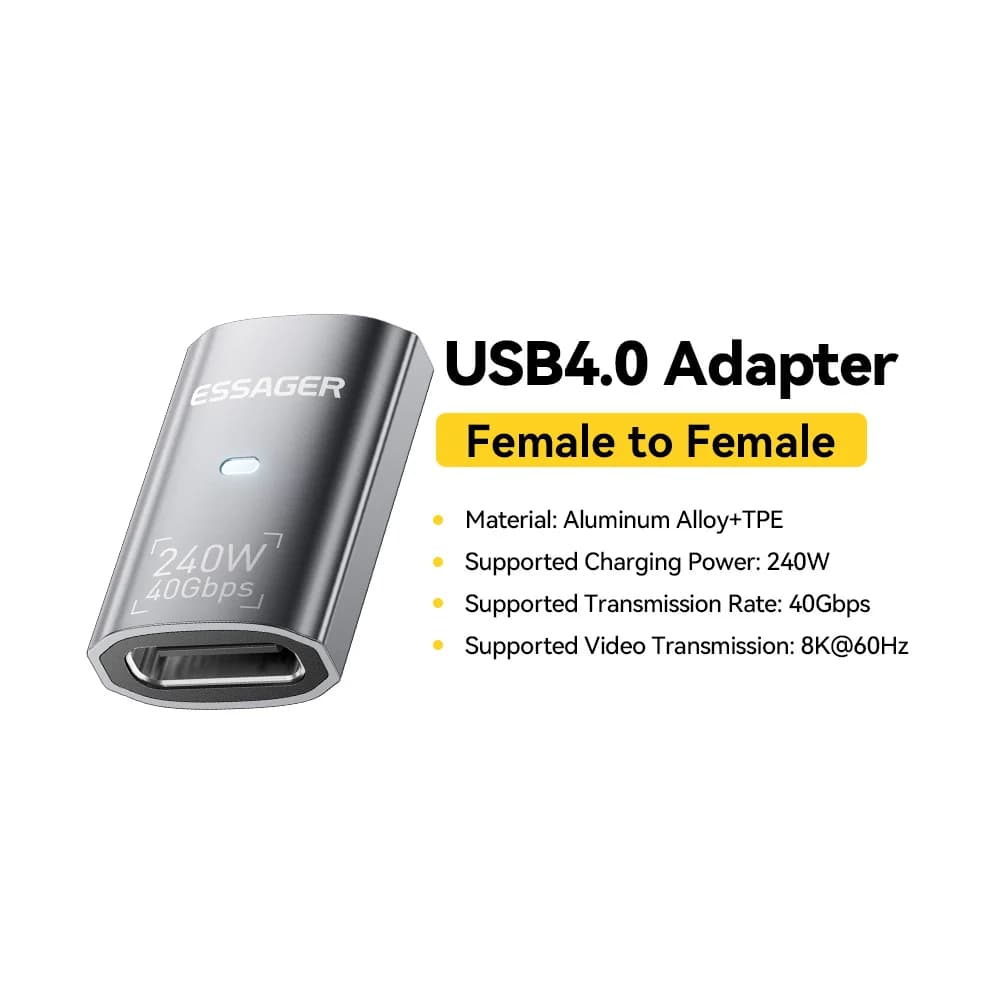 USB4.0 240W 90-Degree OTG Data Adapter 8K