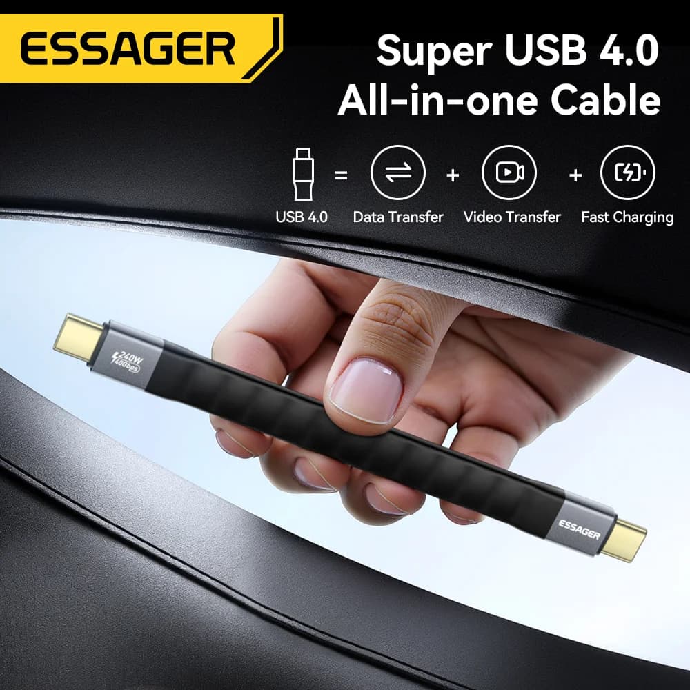 USB 4.0 Type-C Cable, 240W PD, 8K Video