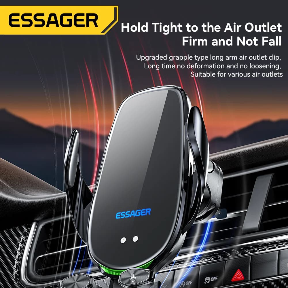 Qi 15W Wireless Charger Air Vent Car Mount