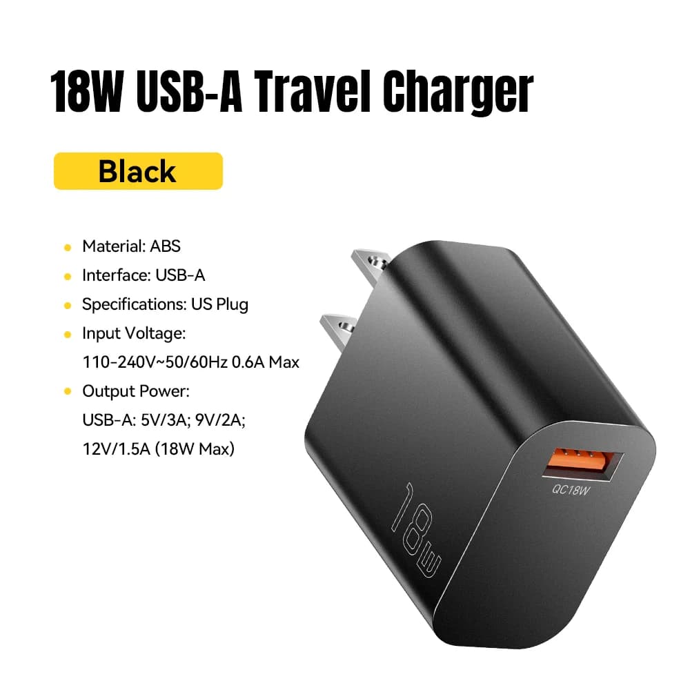 18W USB-A QC 3.0 Fast Wall Charger