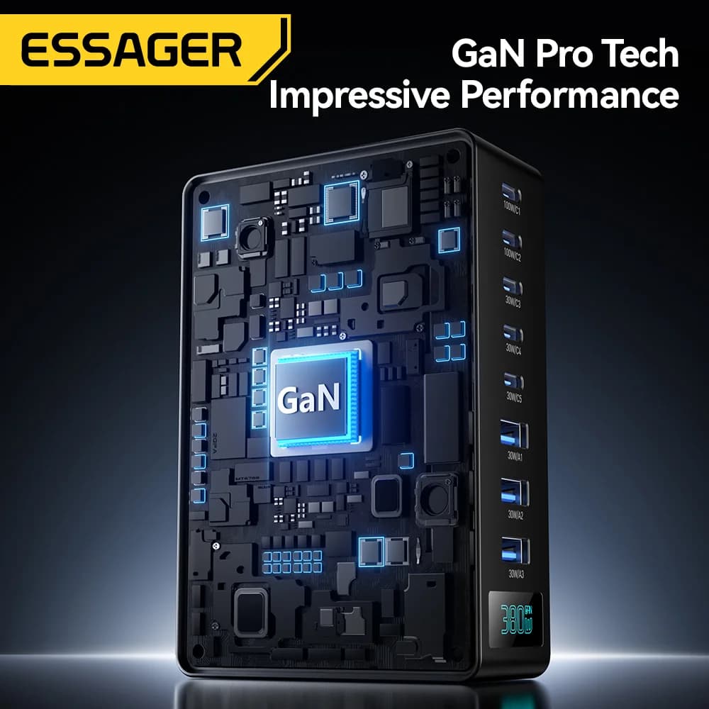 380W 8-in-1 GaN Desktop Charger Stand