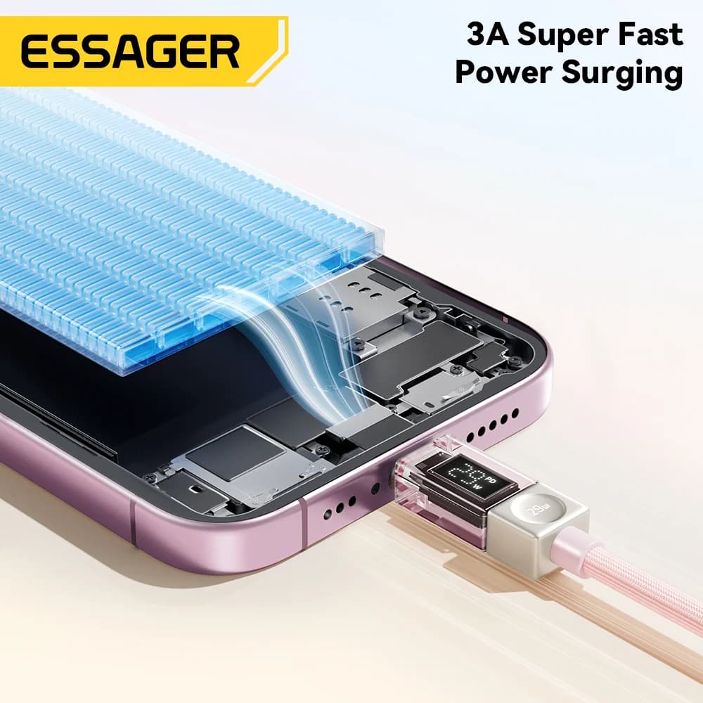 USB-C to Lightning Cable with Digital Display