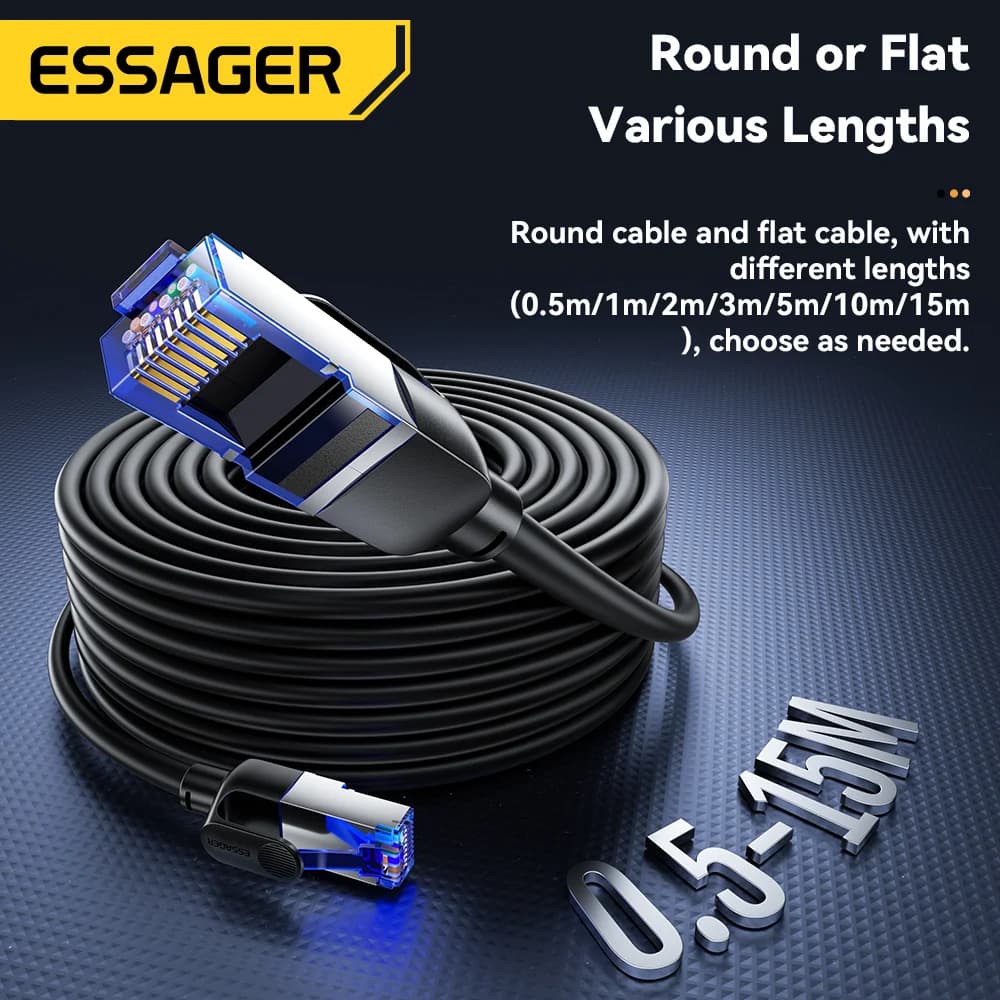 CAT8 Ethernet Cable with 40Gbps Speed and Braided Cord