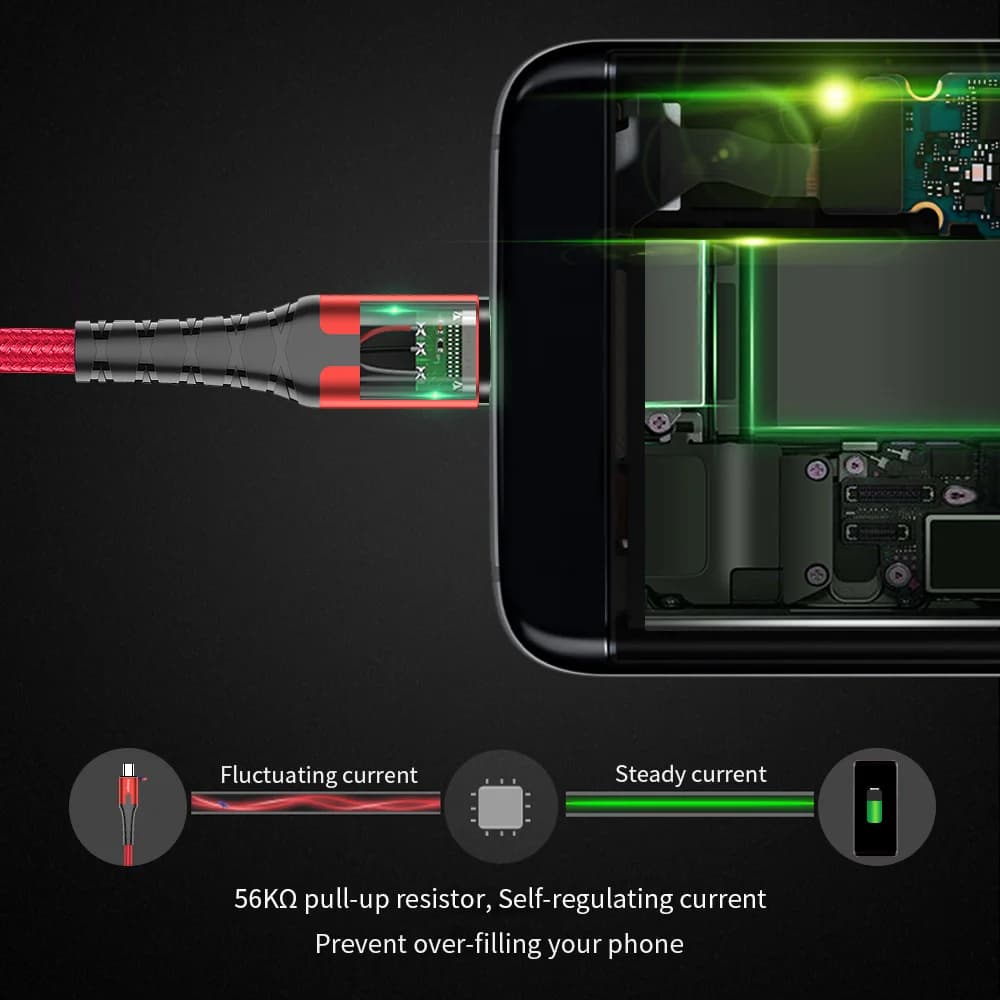 LED Micro USB Fast Charging Cable, 2M/3M