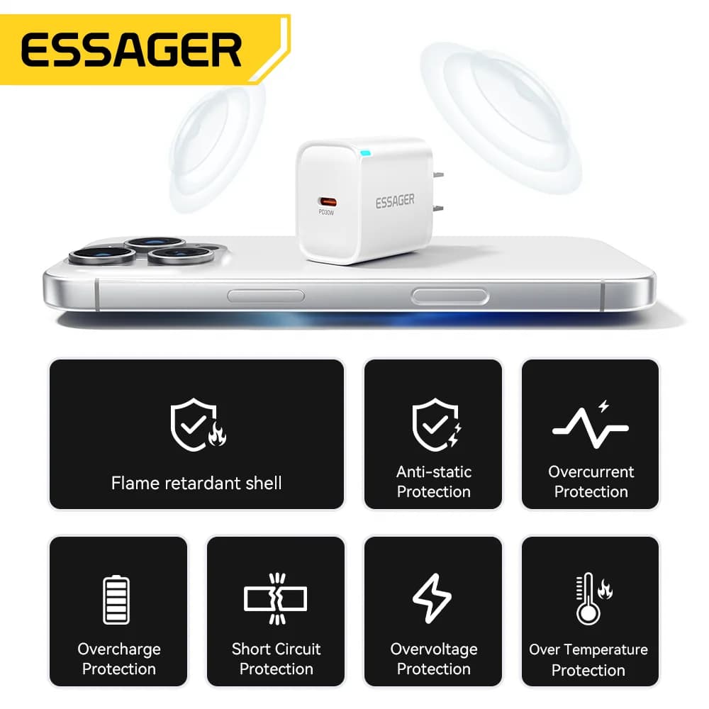 30W Mini USB-C Charger with Lightning Cable Set