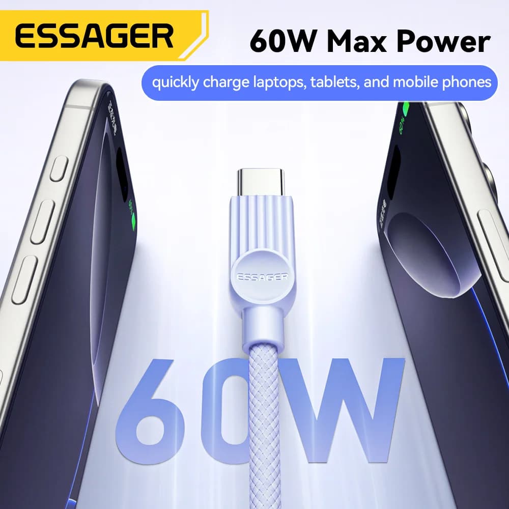 60W Color USB-C to USB-C Fast Charging Cable