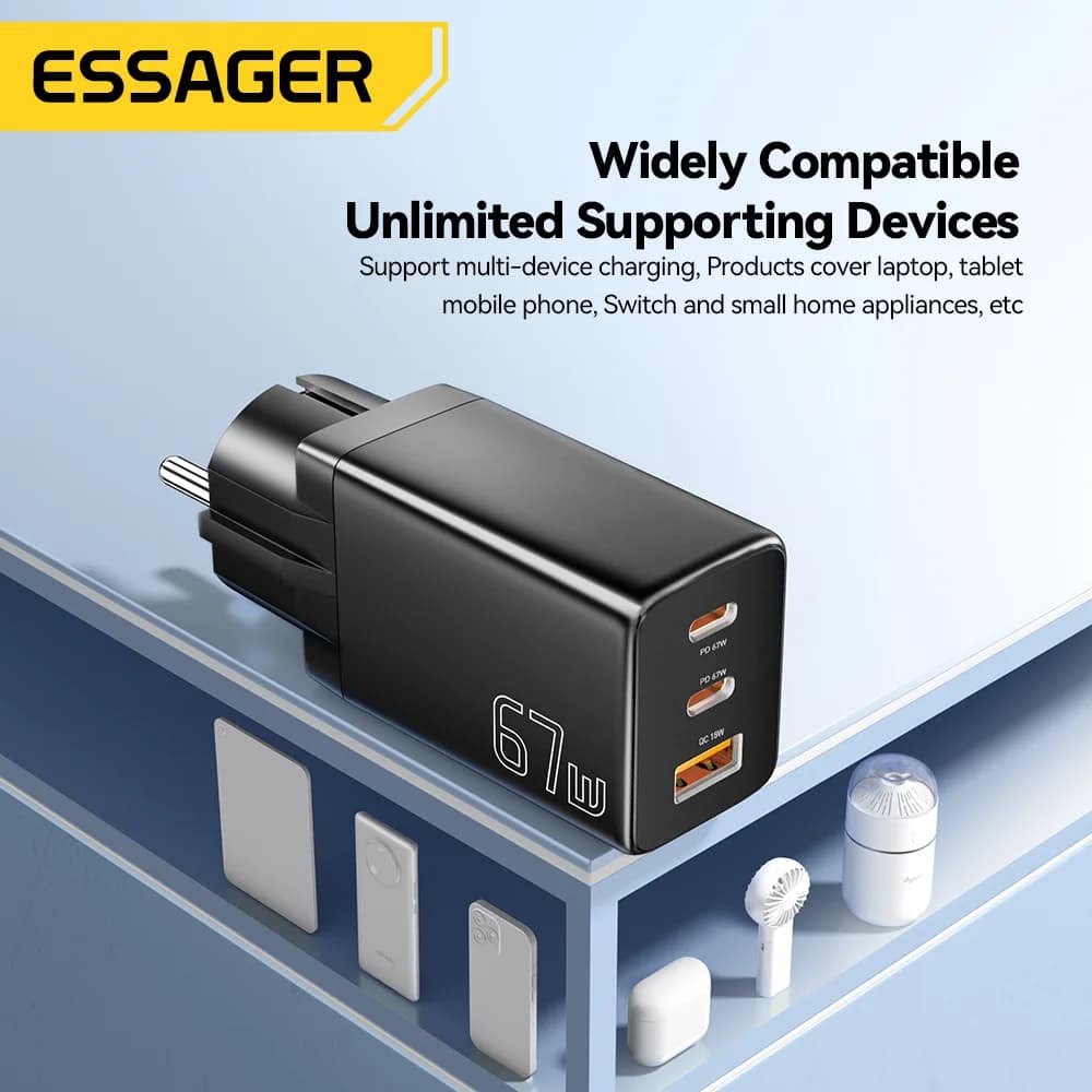 GaN USB Type-C Charger with EU/KR Plug Options