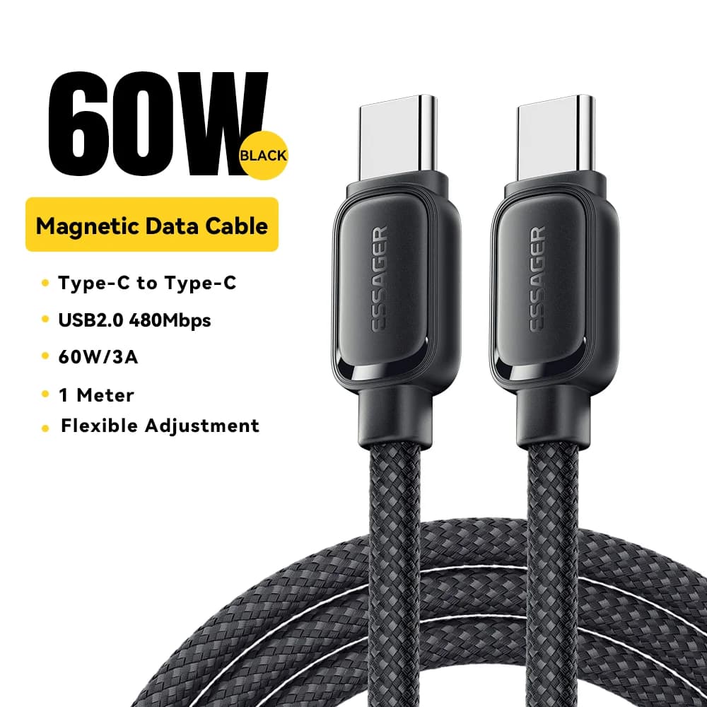 100W Magnetic Retractable USB-C to USB-C Cable