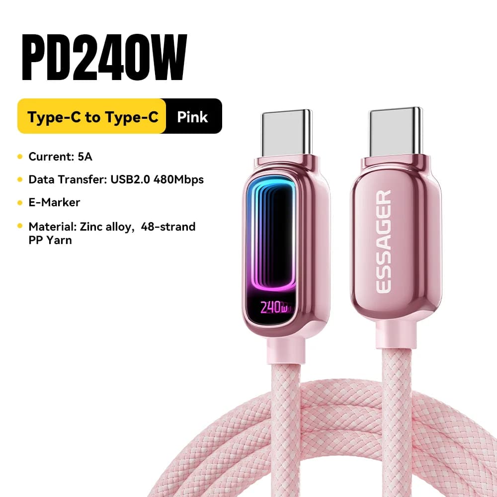 240W USB-C to USB-C Cable with 100W PD 3.1 Support
