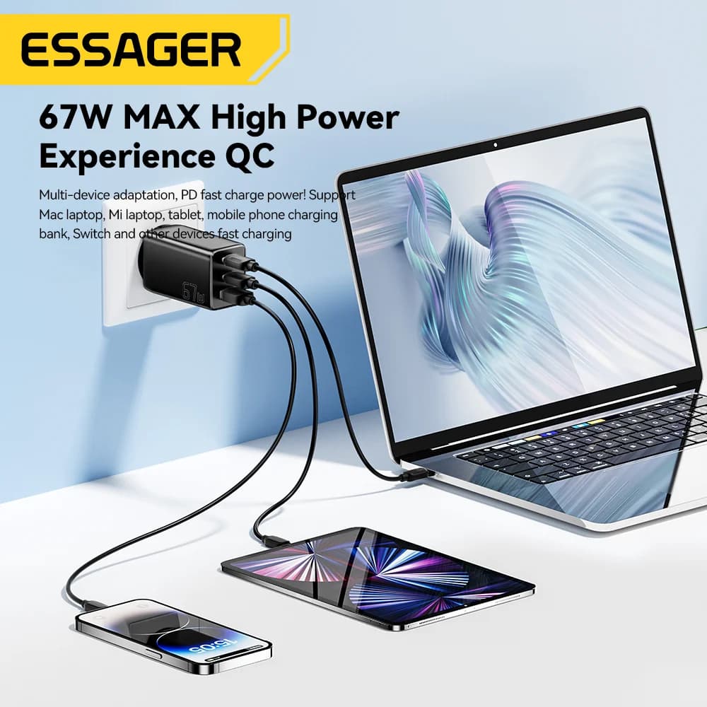 67W GaN USB Type-C Fast Charger with PPS Support