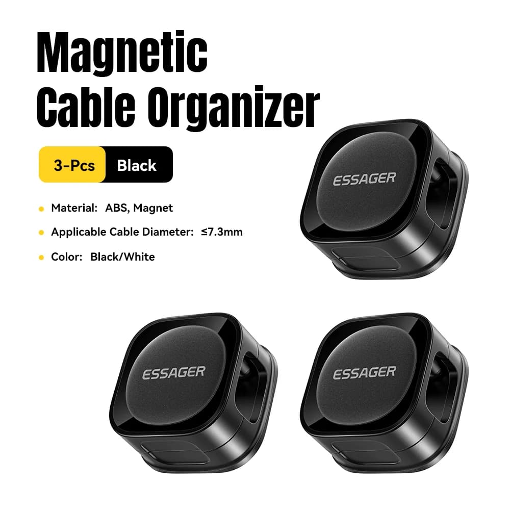 Magnetic Adjustable Cable Clips for Desk Organization