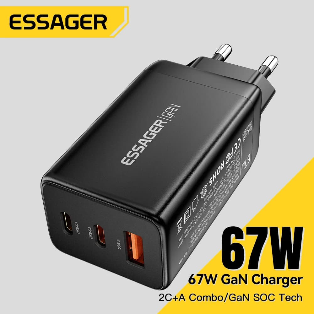 67W GaN USB Type-C Fast Charger with PPS Support