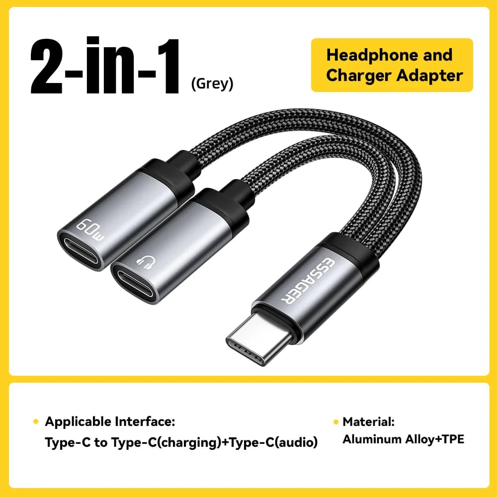 USB-C to 3.5mm AUX and Charging Adapter