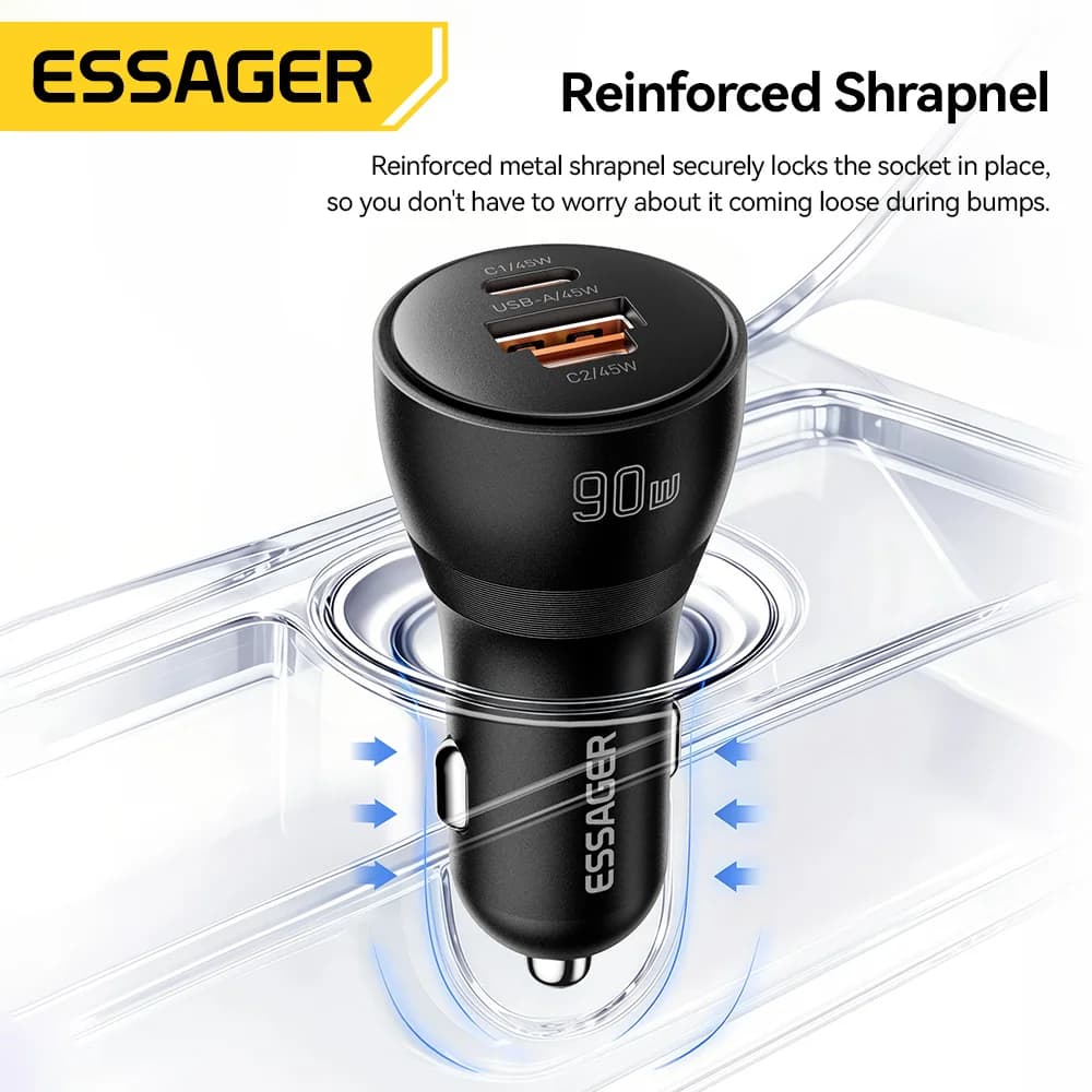 90W USB Type-C PD Fast Car Charger