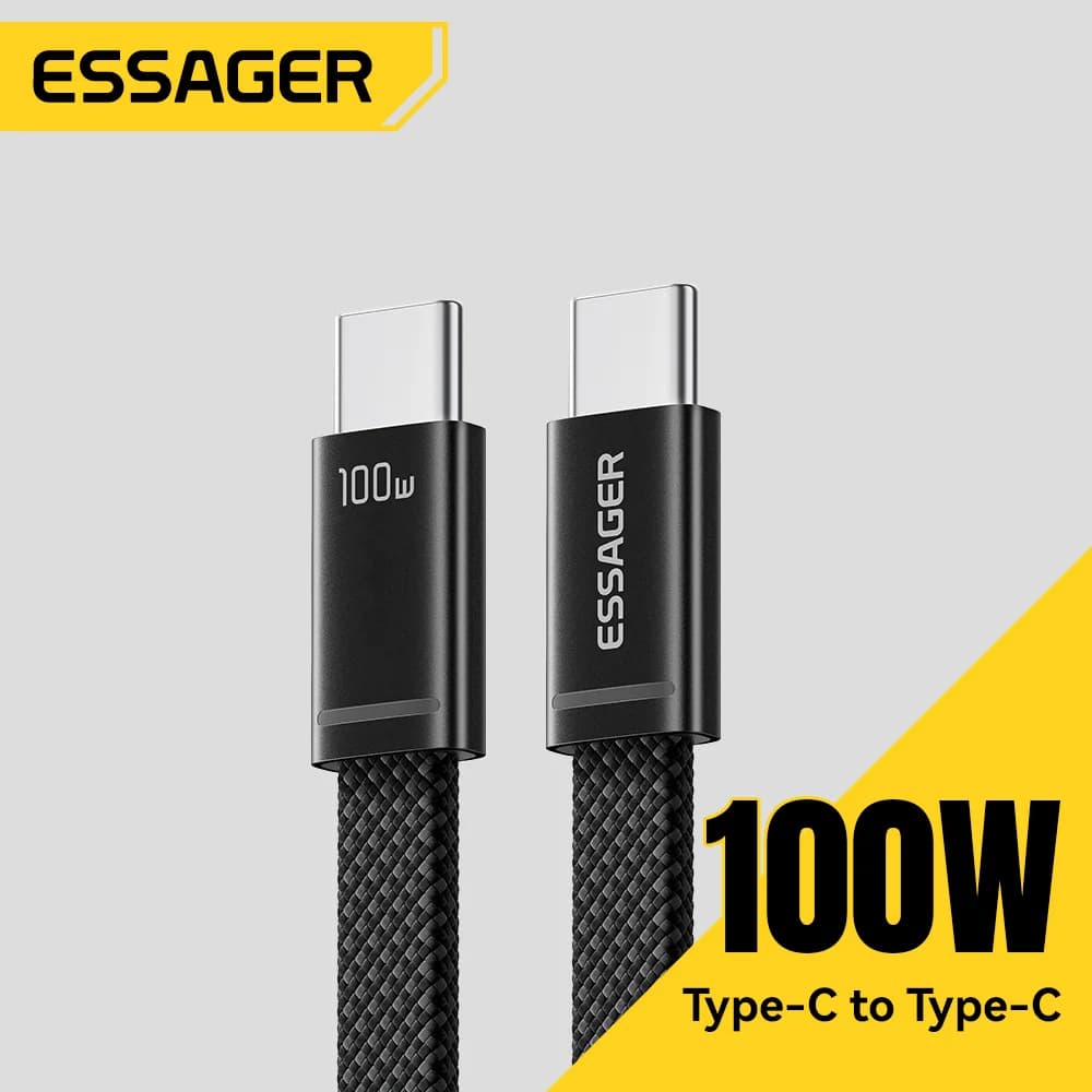 100W Slim USB-C to USB-C PD Fast Charging Cable