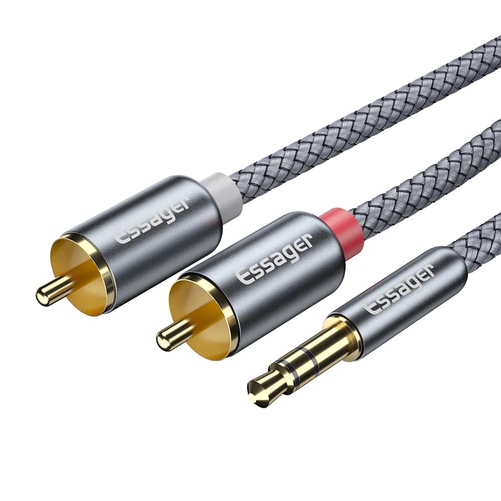 3.5mm Jack to Dual RCA Male Audio Splitter Cable