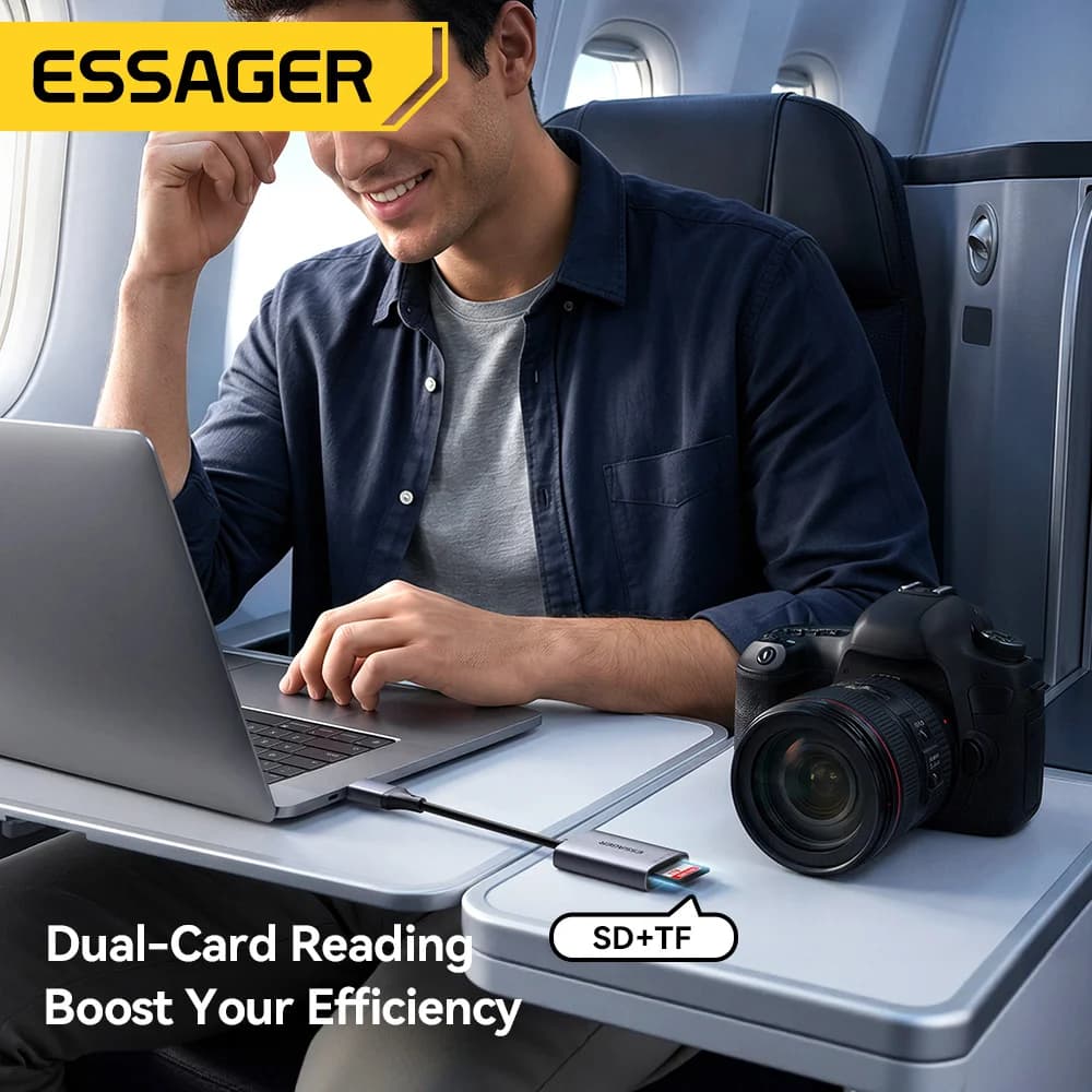 2-in-1 USB 4.0 SD/TF Card Reader High Speed