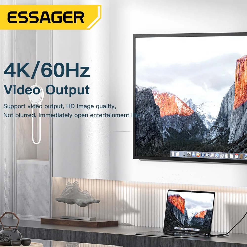 100W Magnetic USB-C OTG Adapter 4K@60Hz