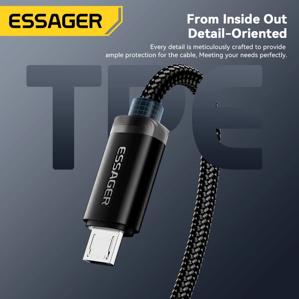 2-in-1 USB Type-C and Micro USB Fast Charging Cable