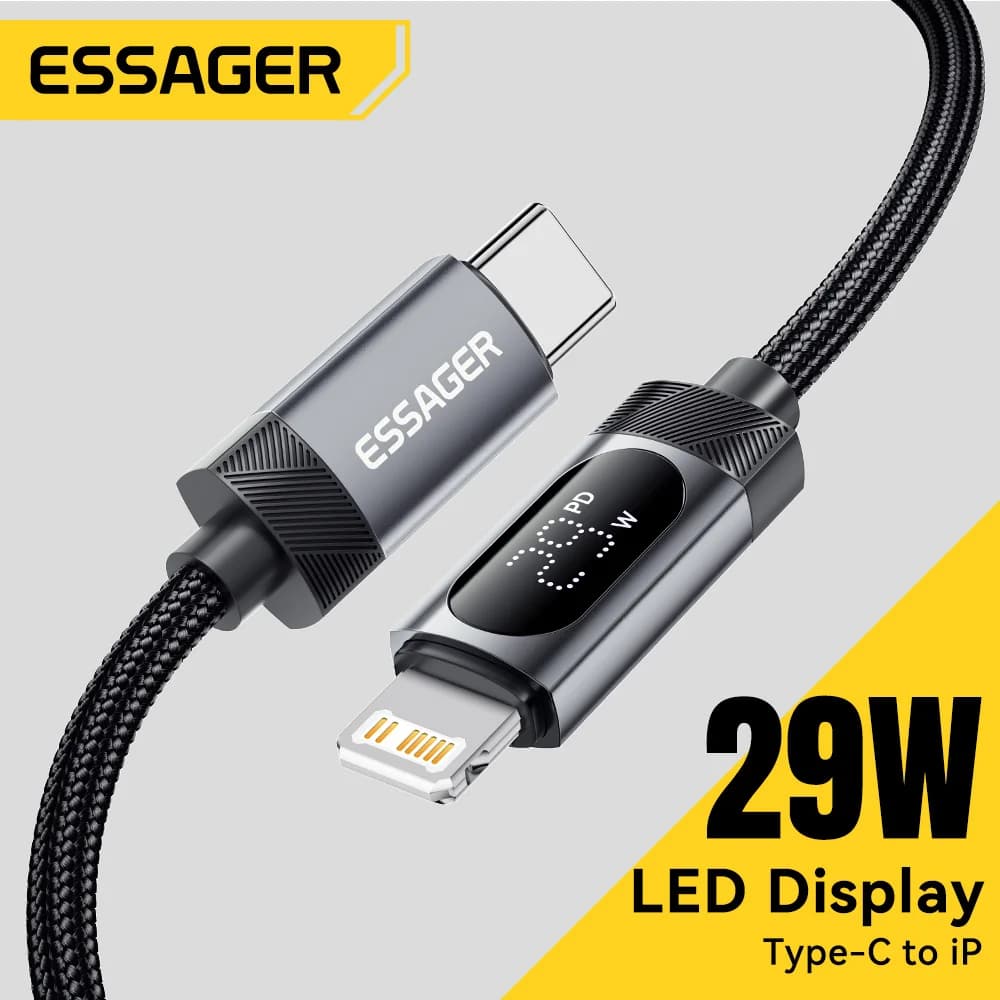 Digital Display USB-C to Lightning Cable, 29W PD