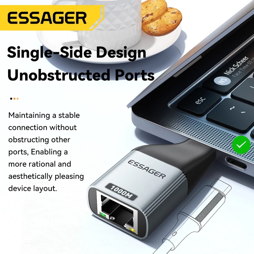 USB-C to Gigabit Ethernet RJ45 Adapter