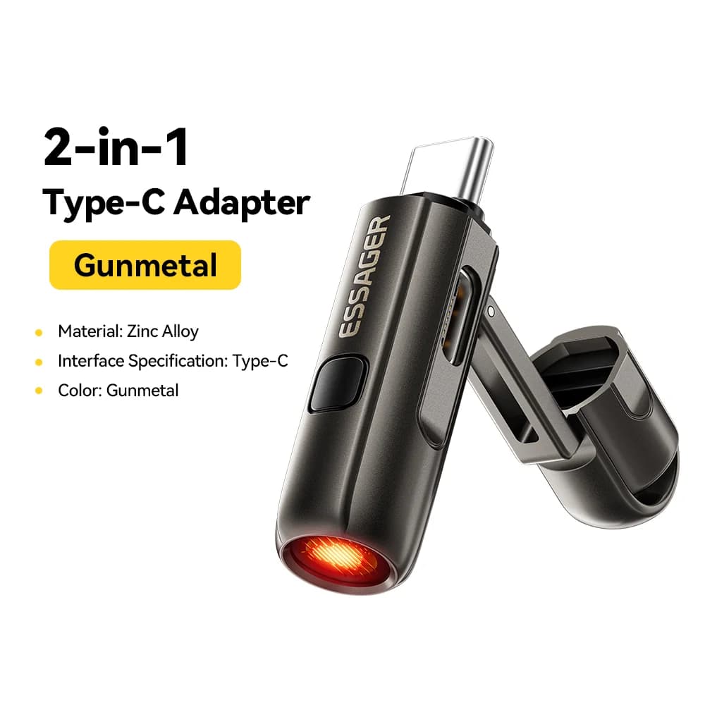 2-in-1 USB-C Mobile Cigarette Lighter and Air Blower