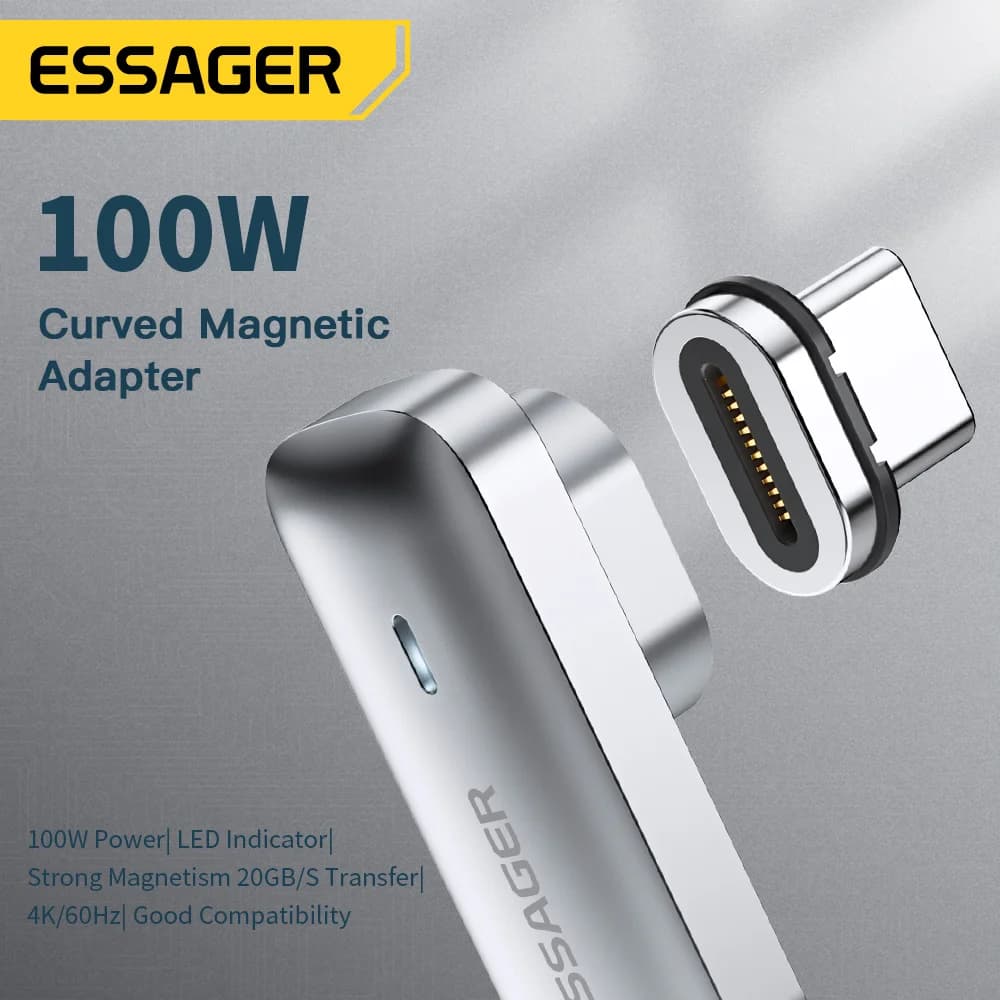 100W Magnetic USB-C OTG Adapter 4K@60Hz