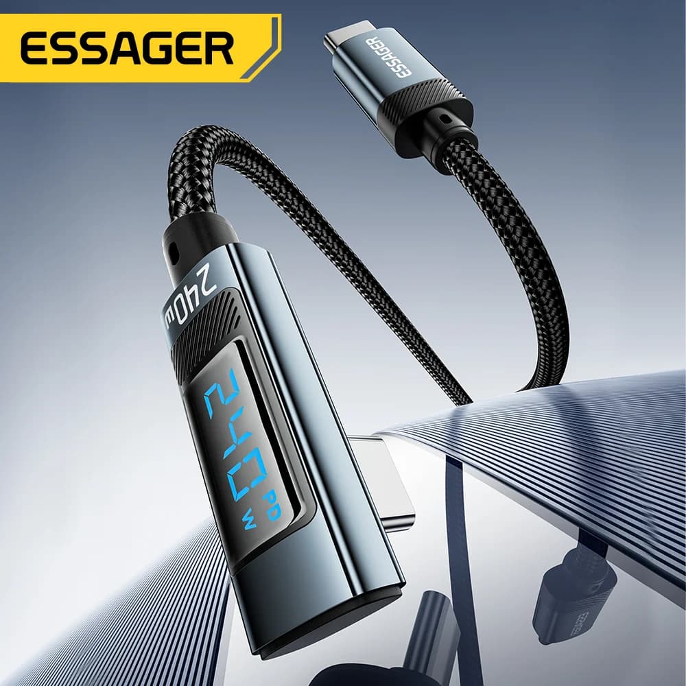 240W 90-Degree Angle USB-C to USB-C Cable